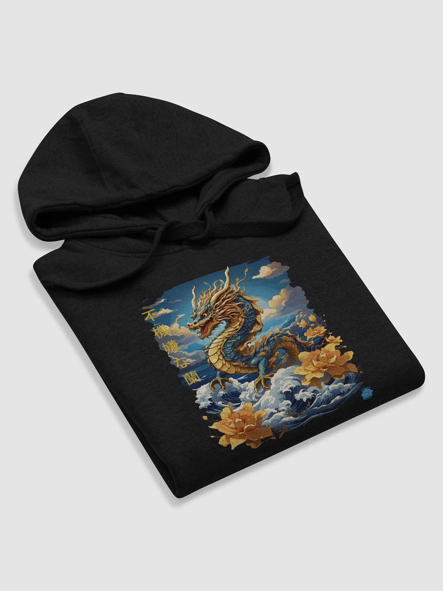 Retro Gold Asian Dragon Rising from Sea Unisex Hoodie product image (51)