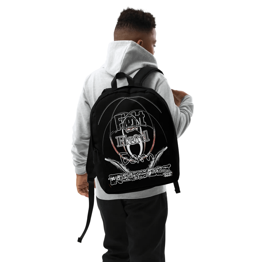 Fight Hard Earn Respect - Black - Minimalist Backpack product image (9)
