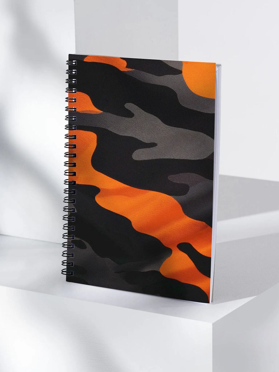 Spiral Notebook black and orange camo product image (4)