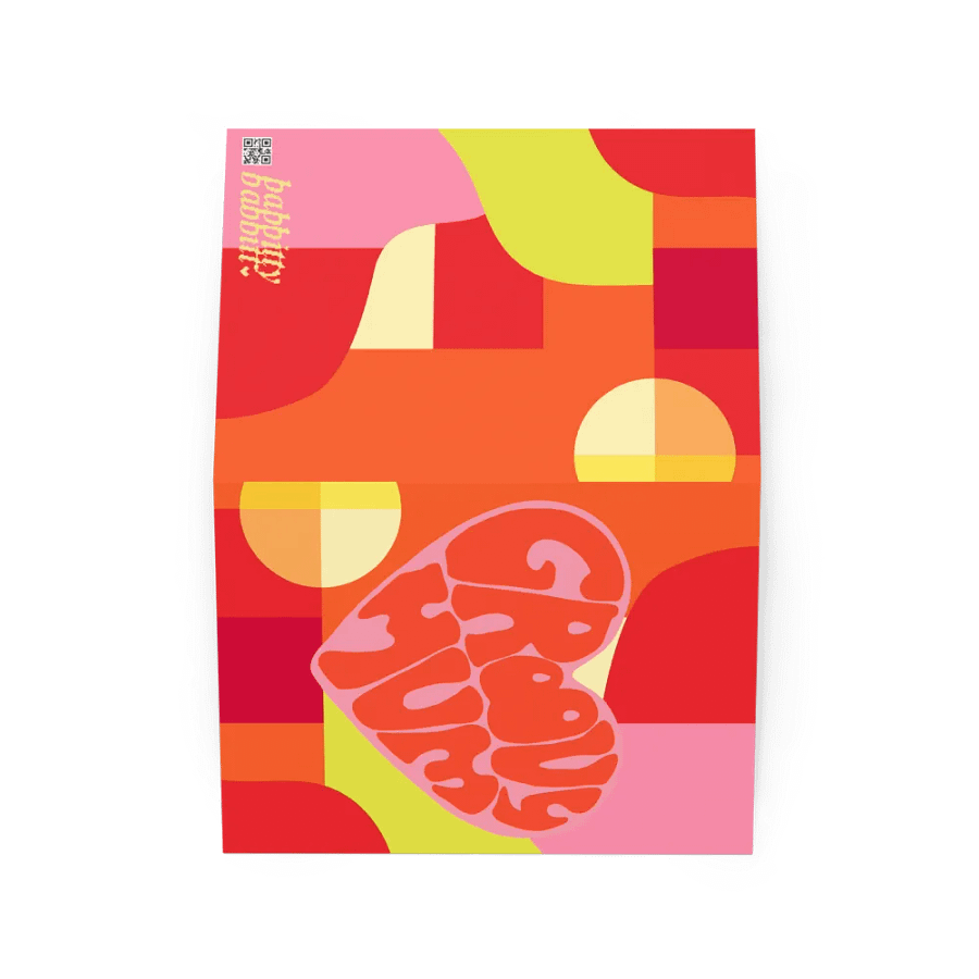 Groovy Mum pink retro portrait greetings card product image (10)
