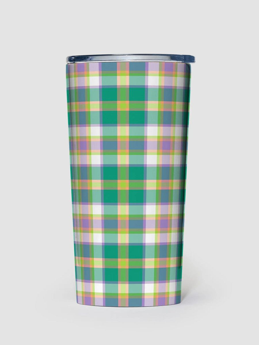 Seafoam Green and Purple Plaid Travel Tumbler product image (2)