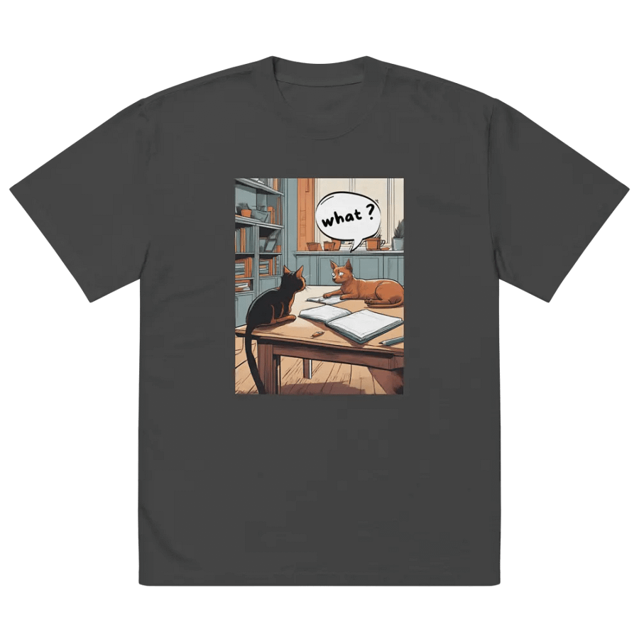 Cat Study Session Premium Oversized Faded T-Shirt product image (2)