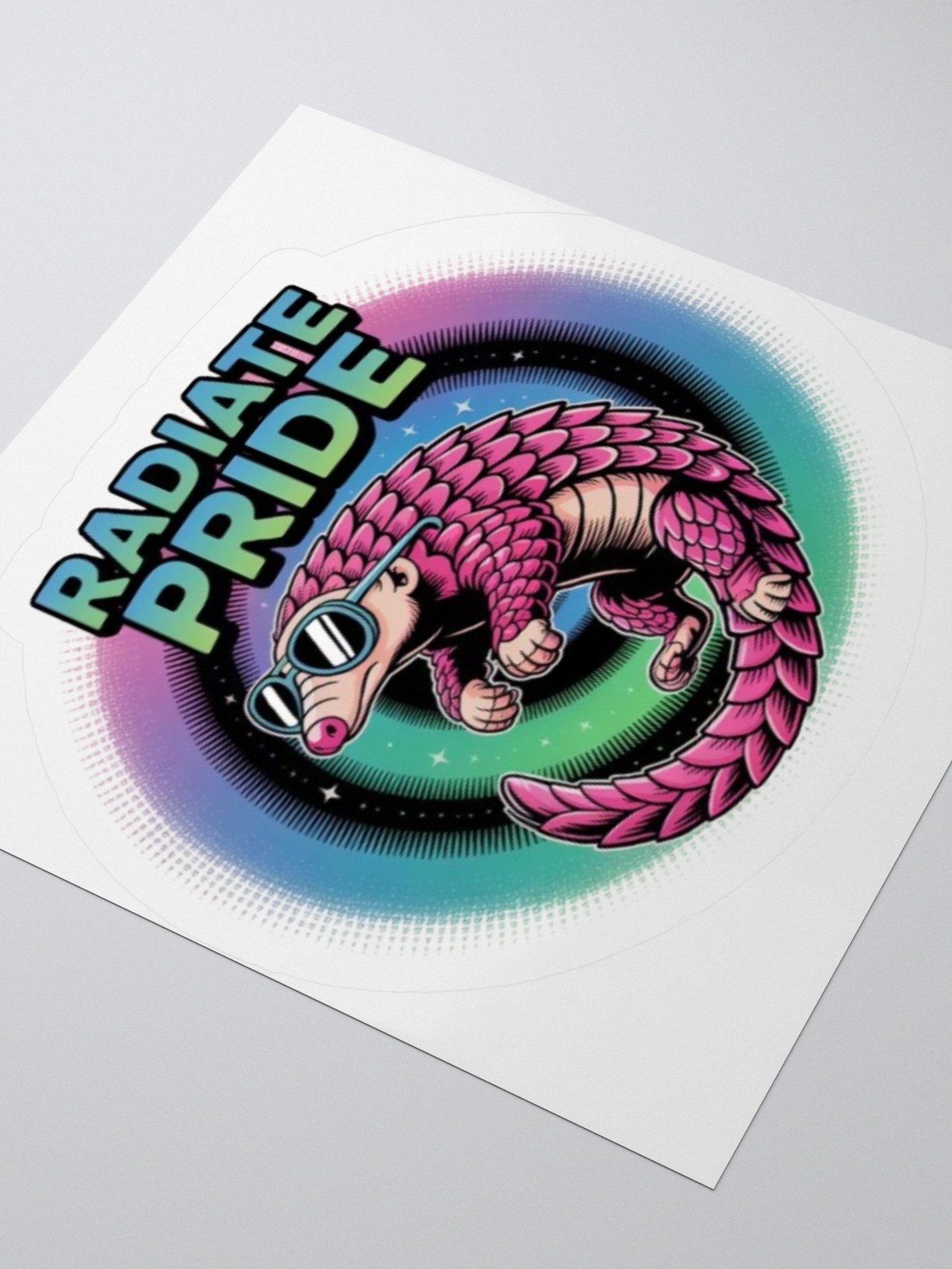 Exclusive 'Radiate Pride' Pangolin Sticker – Vibrant Vinyl Design for Indoor Use product image (9)
