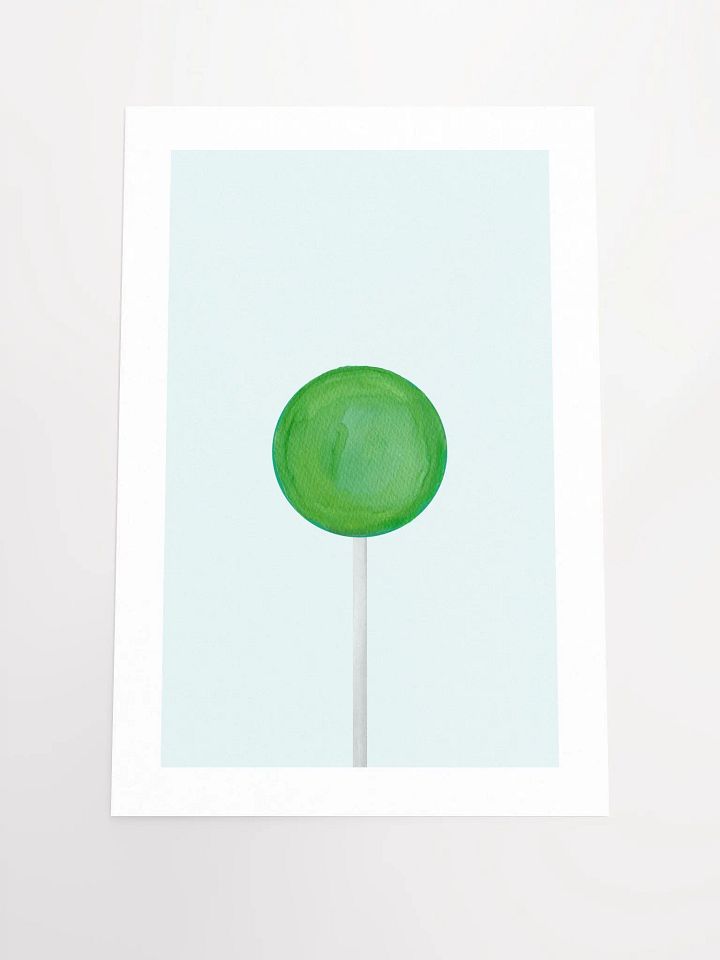 Minimalist Green Lollipop on Light Blue Background Wall Art product image (2)