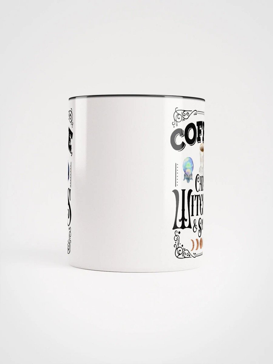 Coffee, Cats, Witches, and Spells WHITE WITH BLACK HANDLE MUG - Witchy, Kitchen Witch, Magic Kitchen Gift product image (6)