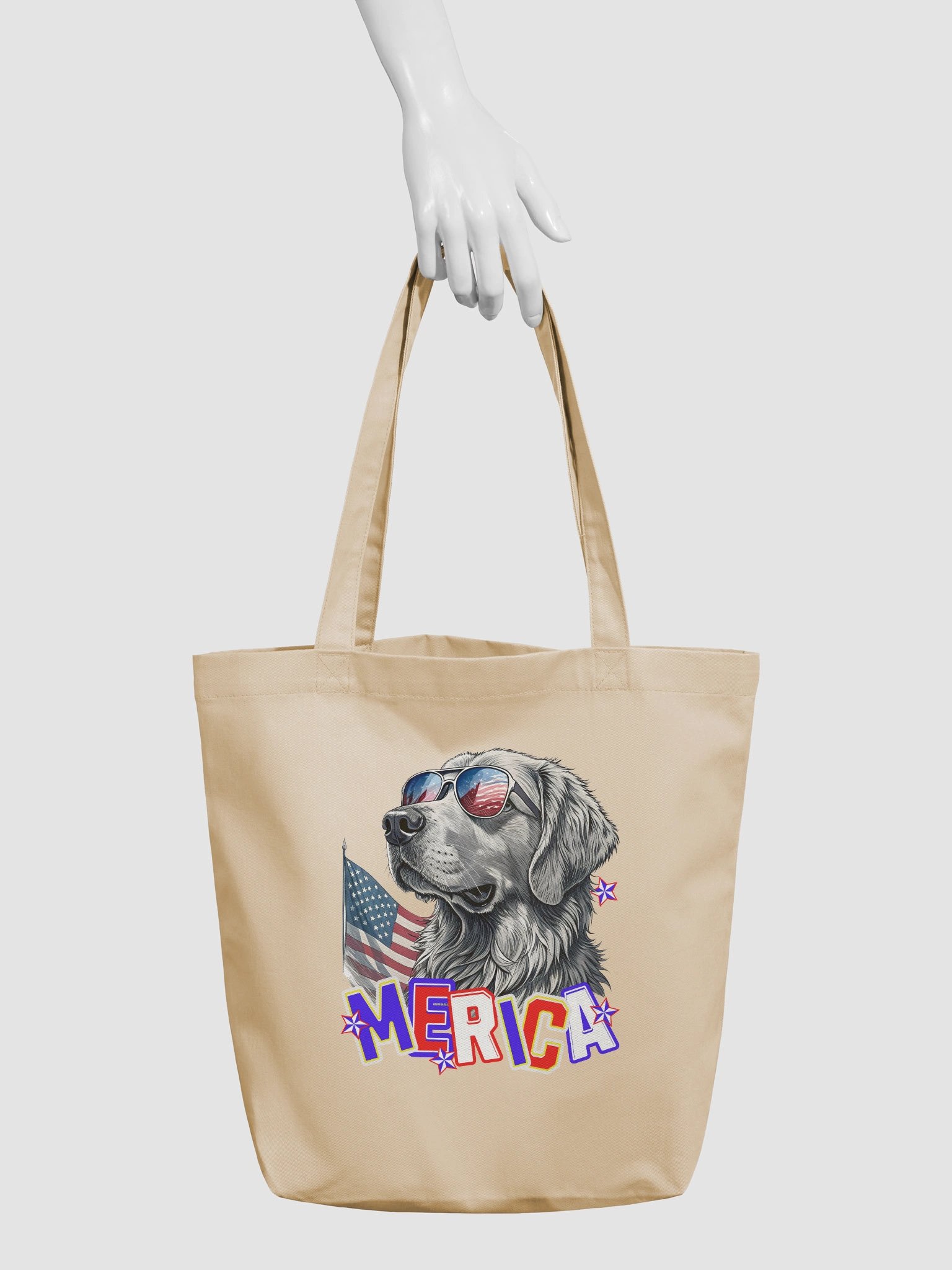 Merica Golden Retriever Patriotic Pooch Eco Tote product image (6)
