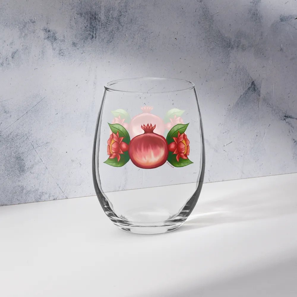 Triple Poms Stemless Wine Glass product image (12)