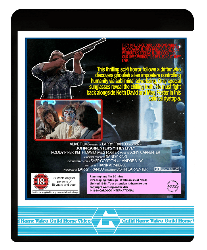 They Live 4K UHD Retro VHS Cover (14mm UK Spine) Blue Version product image (2)