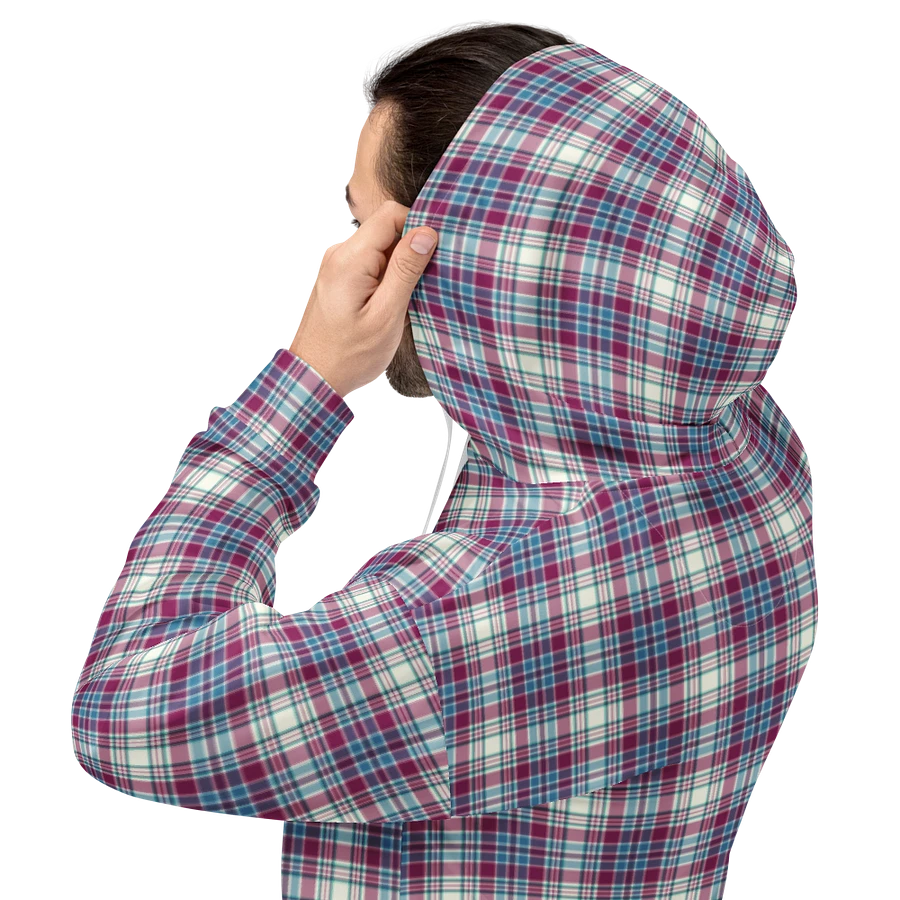 Turquoise and Magenta Plaid Hoodie product image (8)