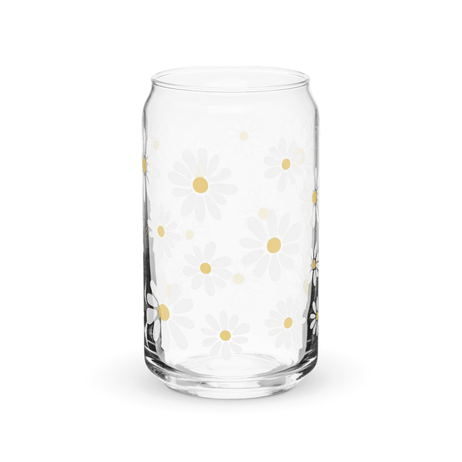 Retro Daisy Design Glass Can Cup Earthy product image (4)