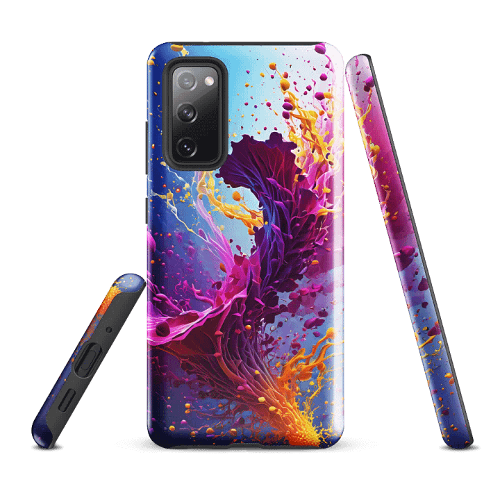 Tough Phone Case for Samsung® - Magenta and Orange Splash Abstract Art product image (1)