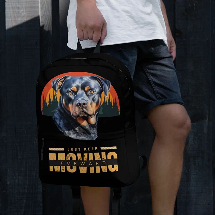 Rottweiler Keep Moving Forward All-Over Print Backpack product image (2)