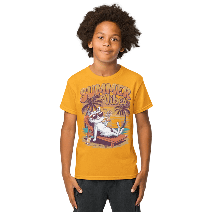 Cool Cat Summer Vibes Youth Tee product image (19)
