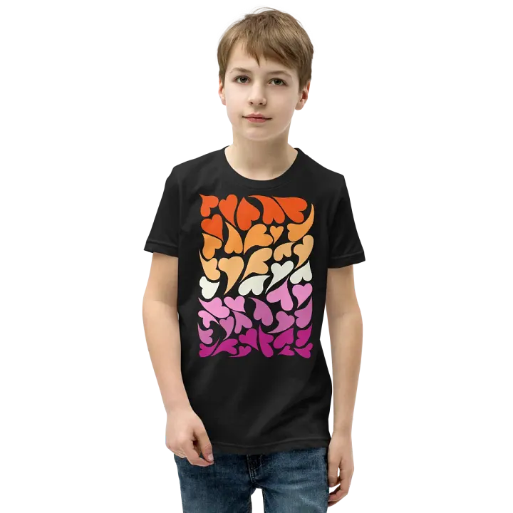 Nestled PRIDE Lesbian T-shirt (Youth) product image (1)