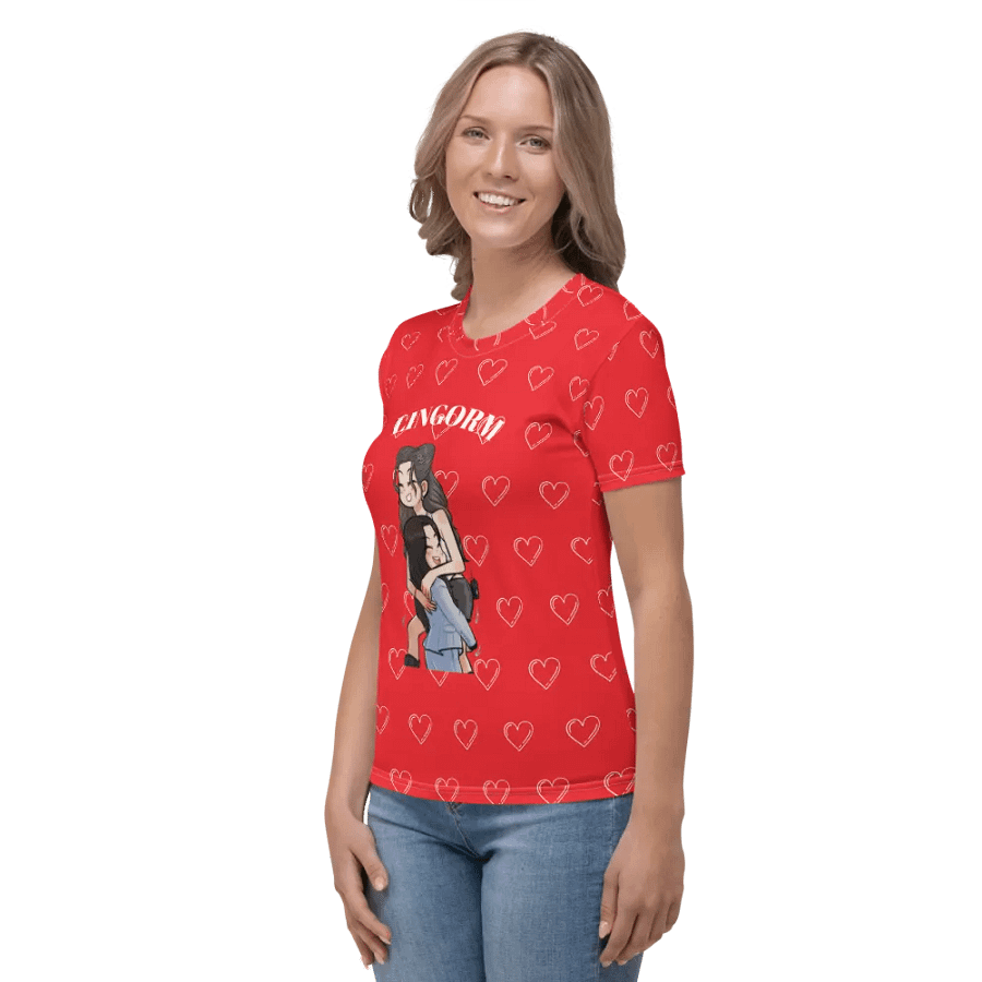 LingOrm Cartoon Design Valentine Crew Neck T-Shirt product image (3)