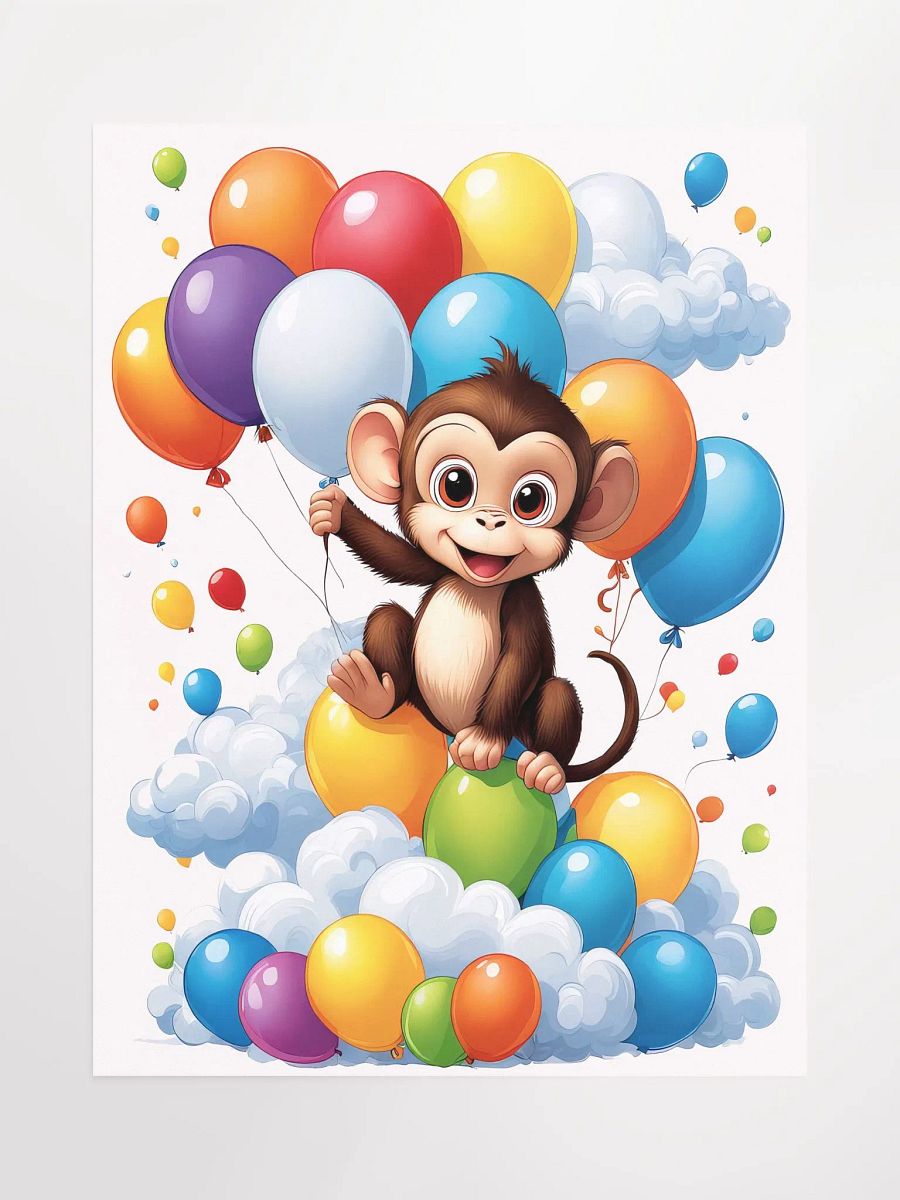 Baby Monkey - Poster - Nursery-Kids Room - Medium Size 18x24 Inches product image (1)