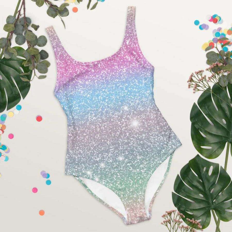 Glitter Unicorn Texture Design One Piece Swimsuit (6) product image (10)