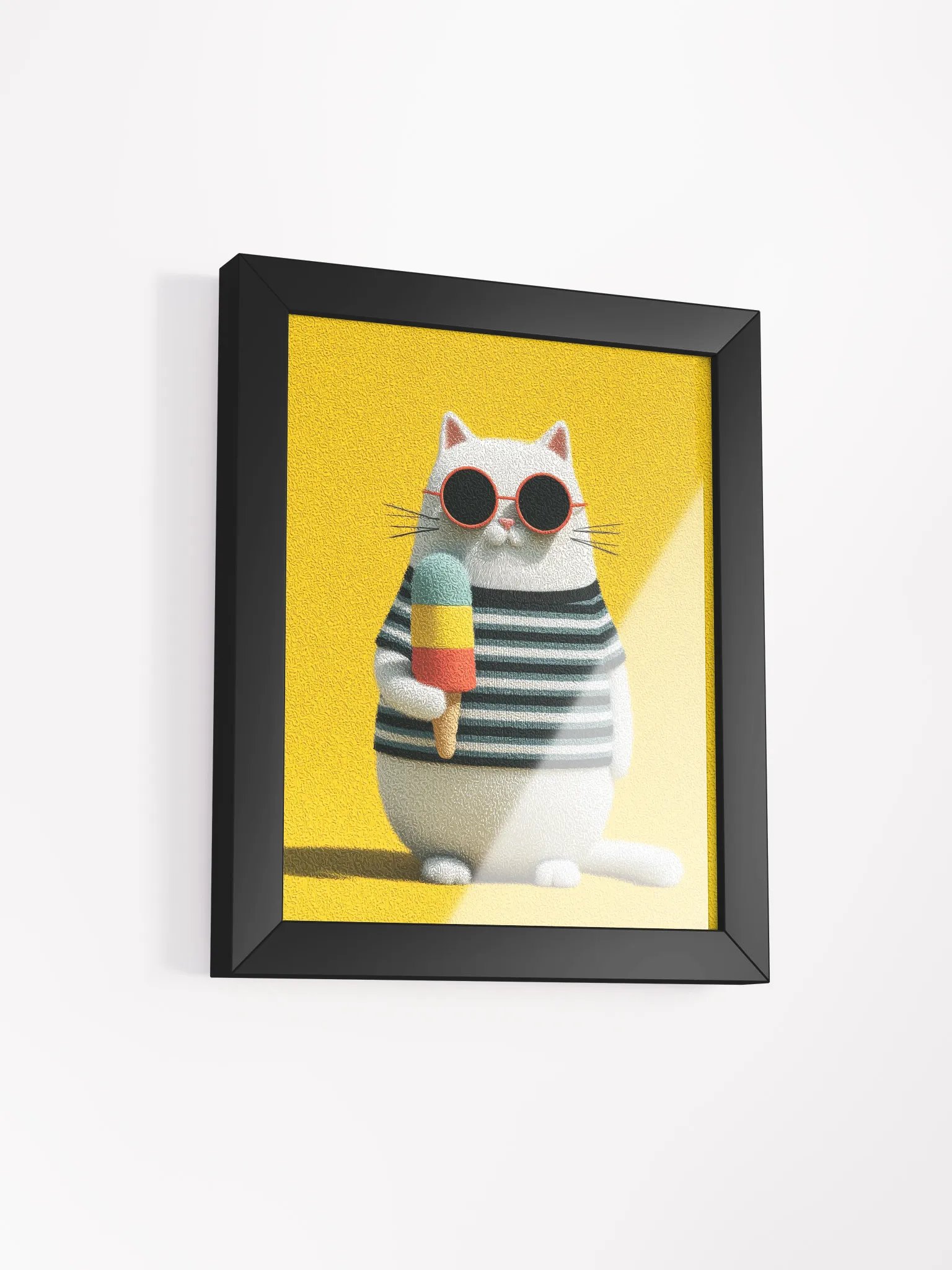 Cool Cat Chillout Ayous Wood Framed Matte Poster product image (23)