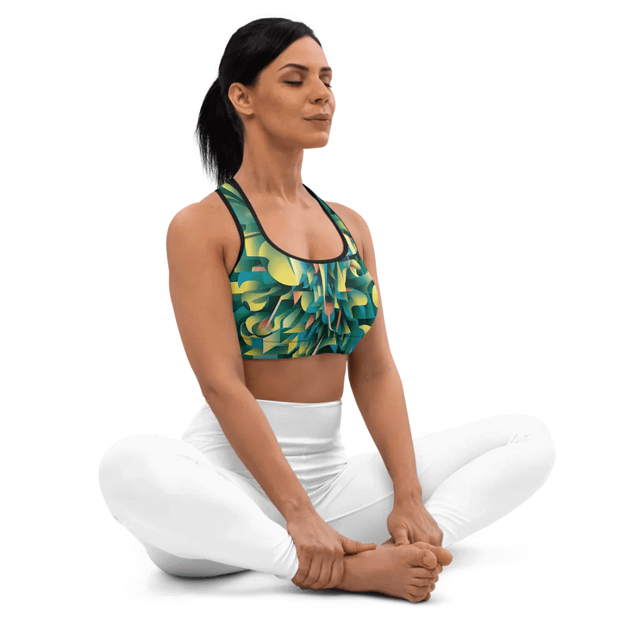 Abstract Lithographic Pattern Design Sports Bra - V8 product image (4)