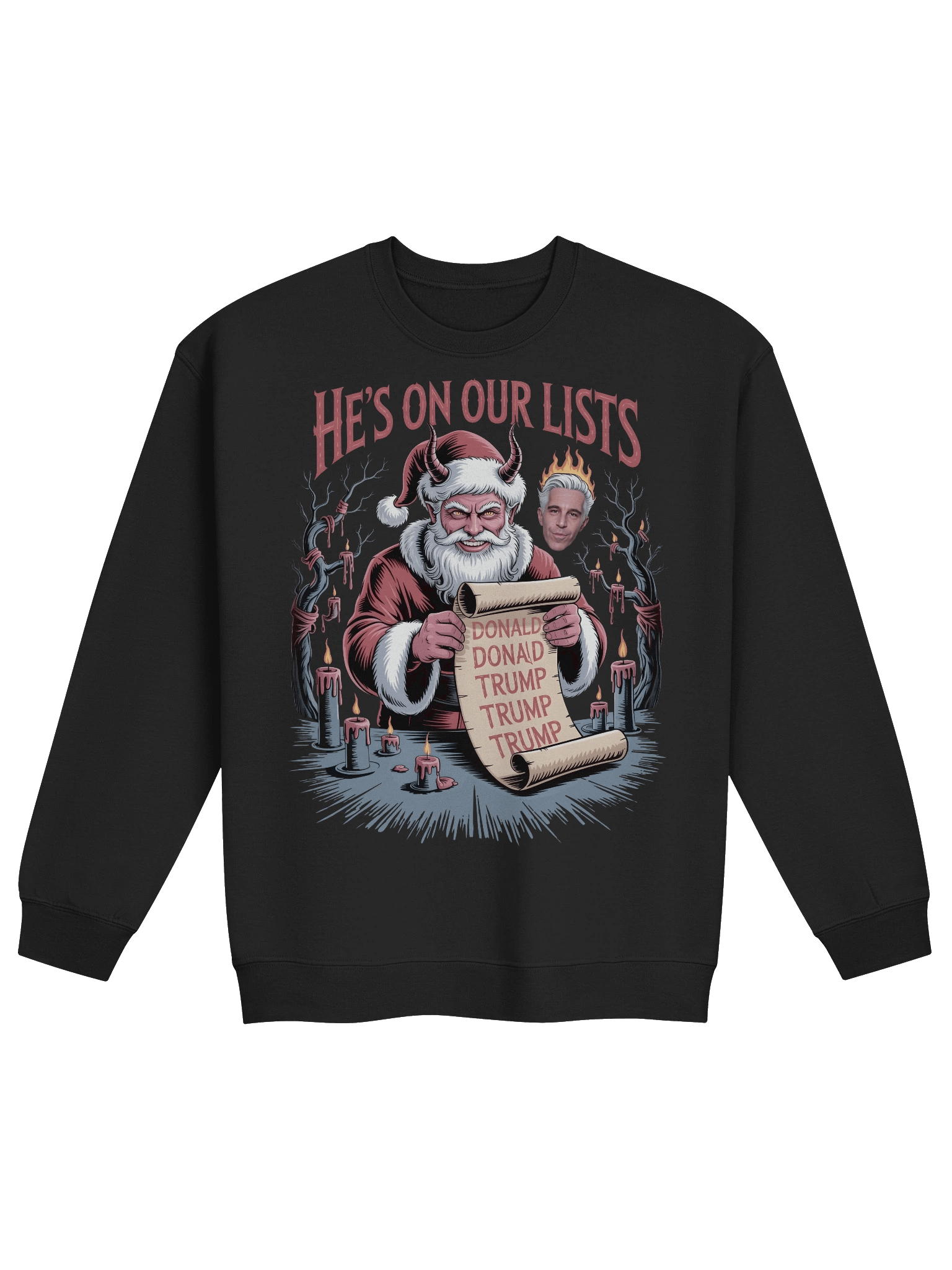 Satan Santa Anti Trump Epstein Christmas Snarky Holiday Sweashirt product image (7)