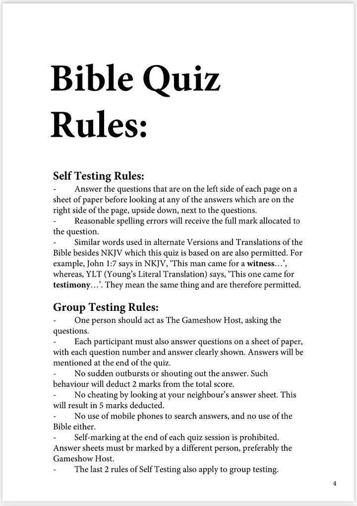 Bible Trivia E-Book - 250 Trivia Questions and Answers Edition 1 product image (2)