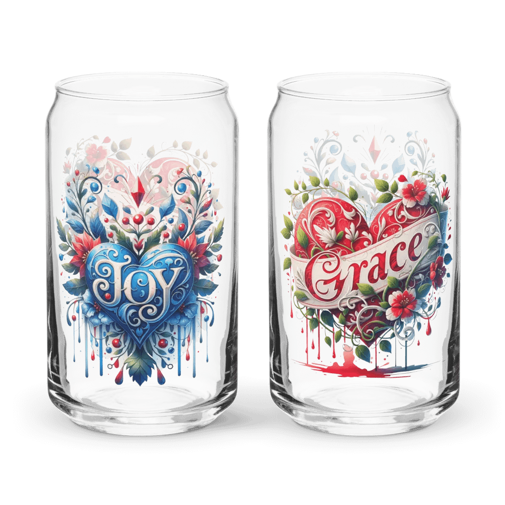 Grace & Joy Can-Shaped Red, White & Blue Glass Set product image (1)