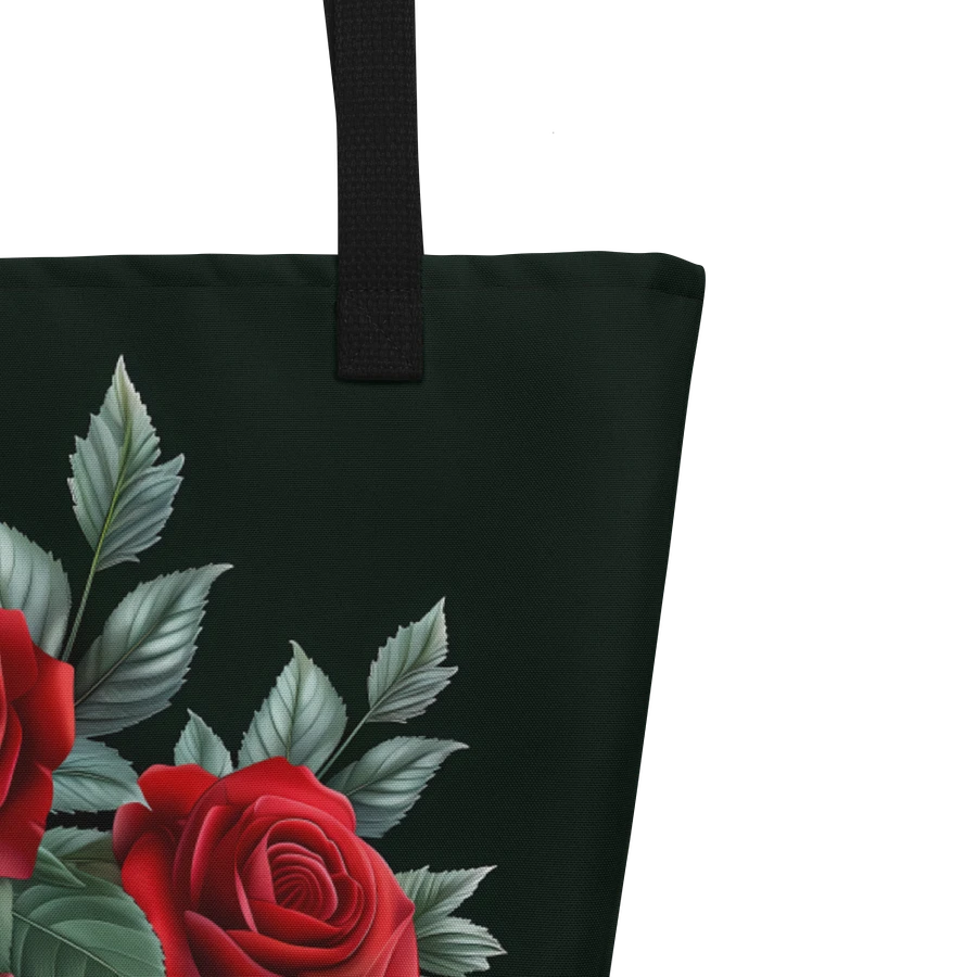 Tote Bag: Elegant Classy Red Roses Dark Floral Themed Art Design product image (5)