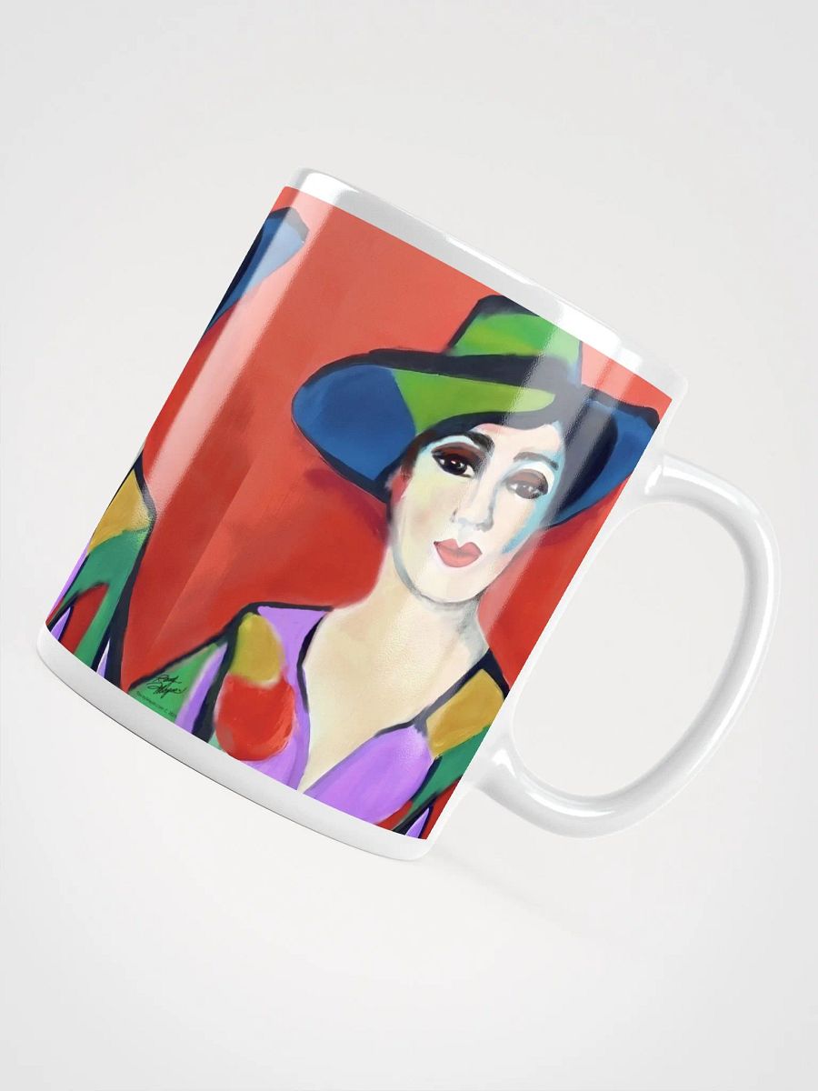 Donna with Hat White Glossy Mug product image (4)