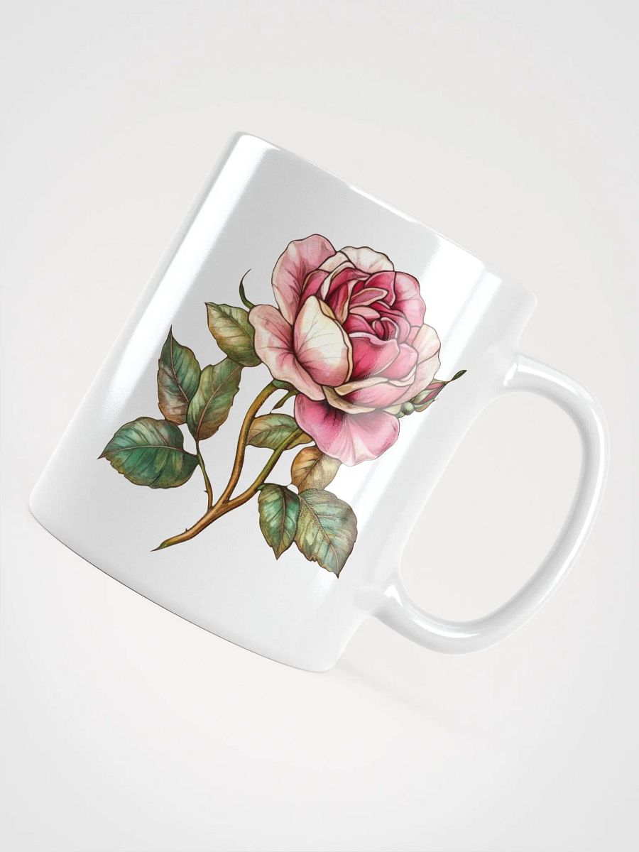 Stained Glass Rose White Glossy Mug product image (10)