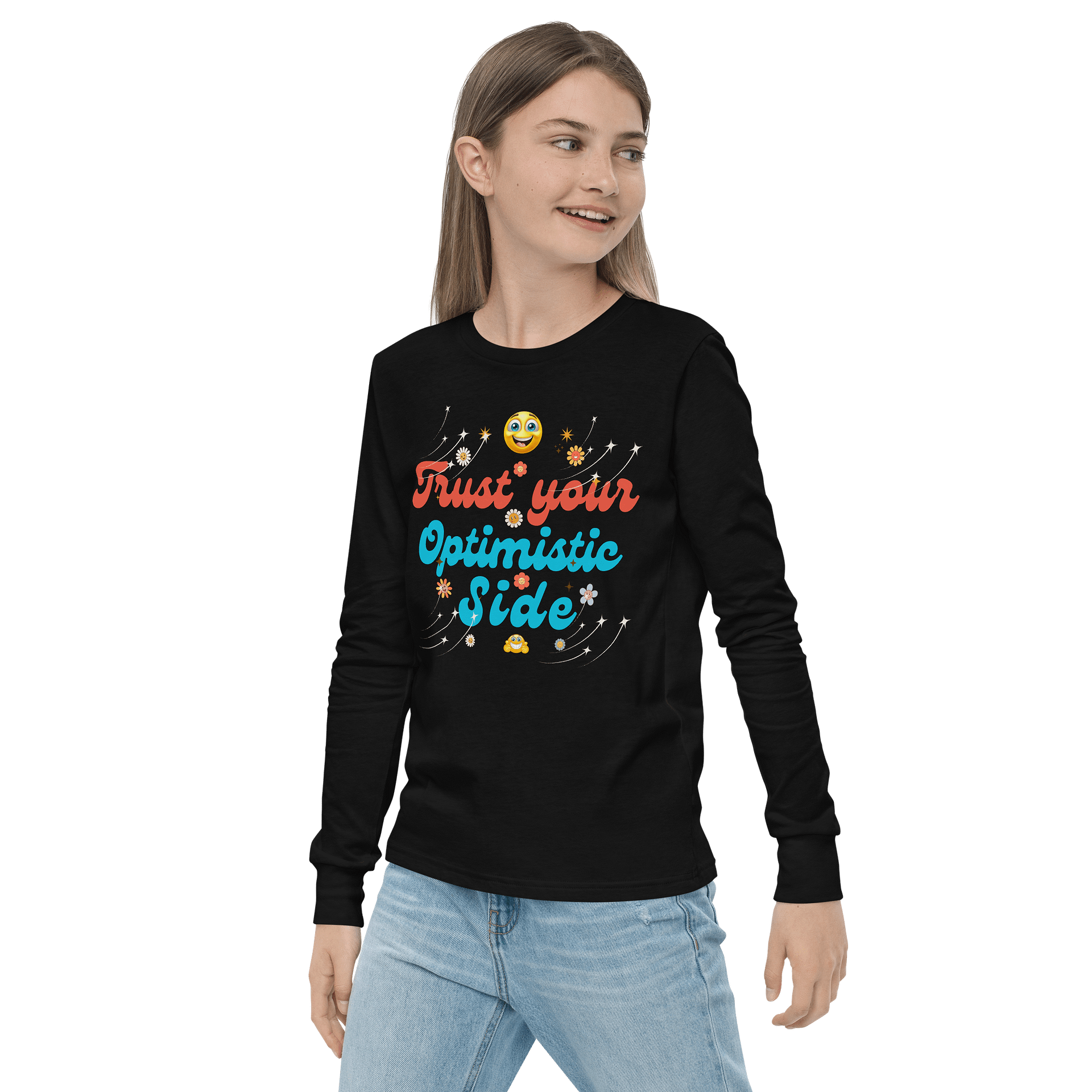 Optimistic Vibes Youth Long Sleeve Tee product image (3)