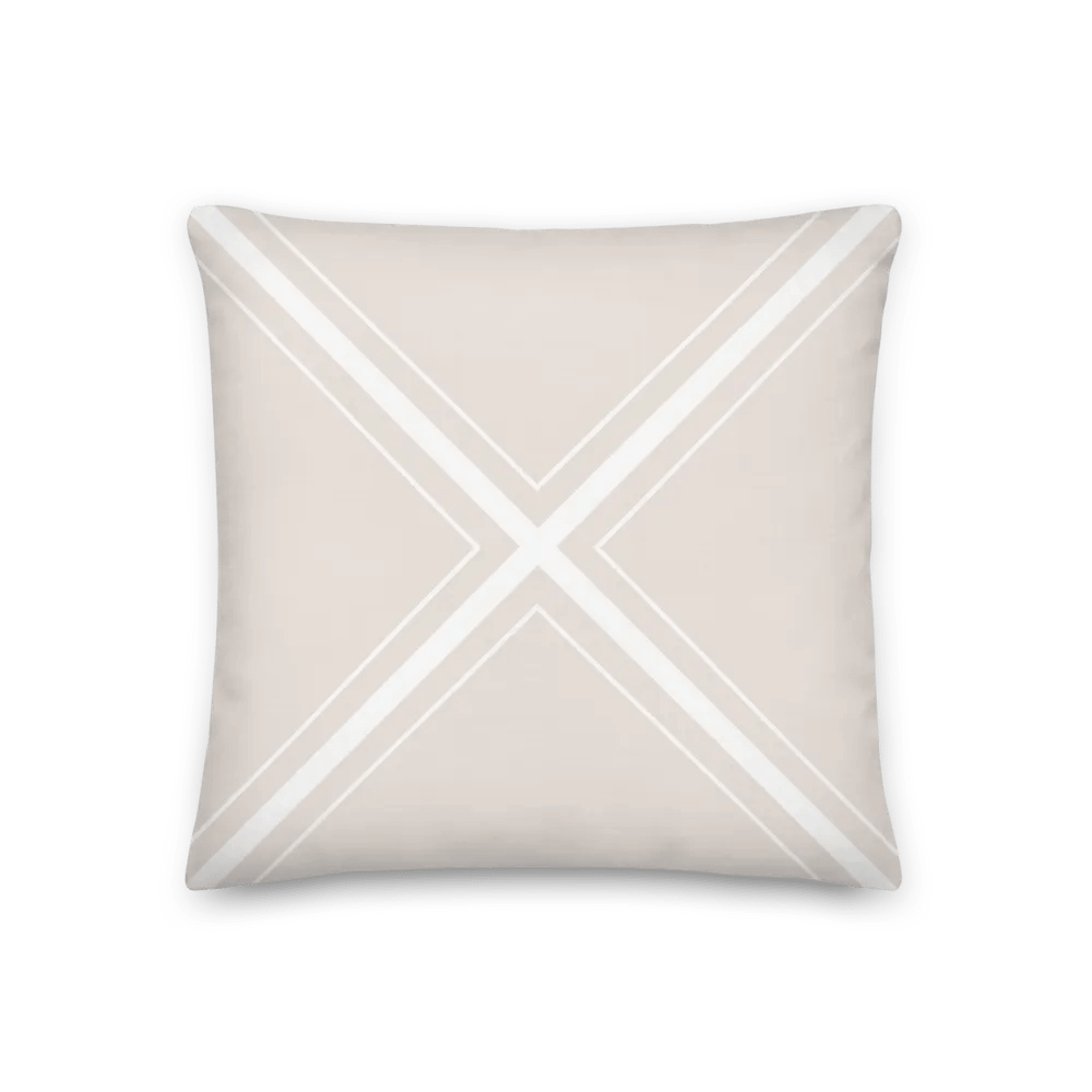 COASTAL CHIC - HAMPTONS BEIGE CROSS WHITE PILLOW product image (3)