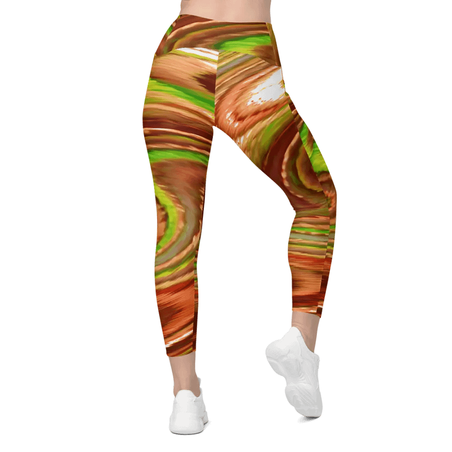 Abstract Swirling Earth Tones Lochan Water Reflections Ladies Leggings product image (3)