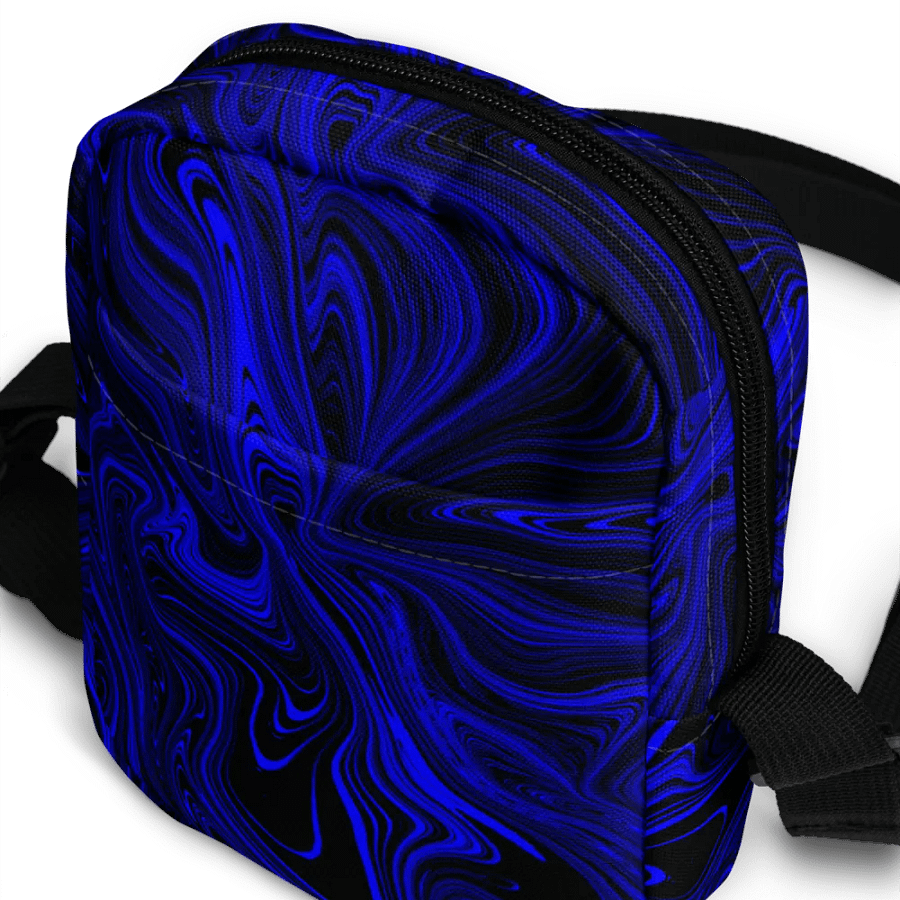 Utility Crossbody Bag - Dark Blue and Black Fluid Swirls product image (7)
