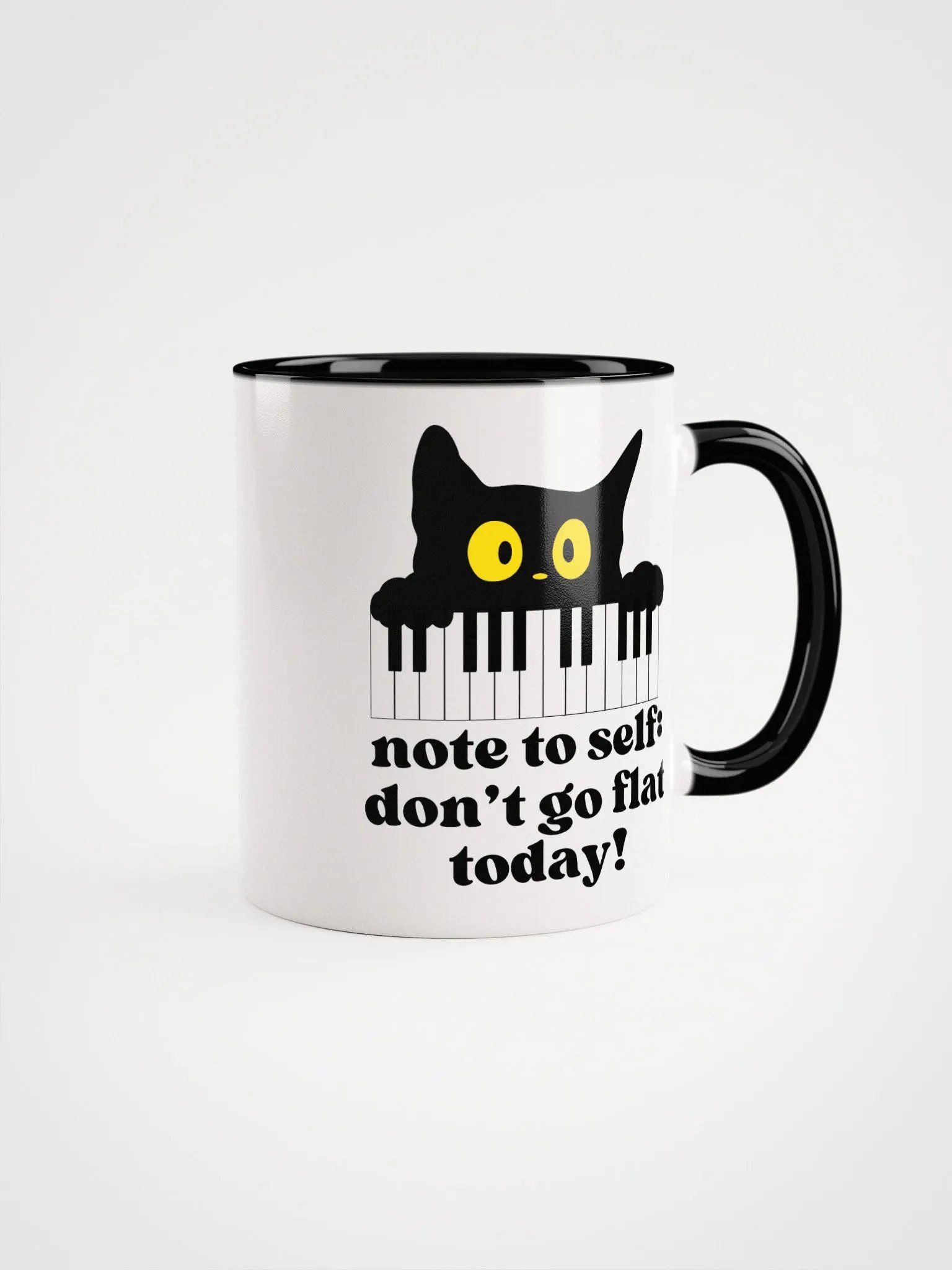 Note To Self: Don't Go Flat Today Mug - Gift For Singers And Cat Lovers product image (3)