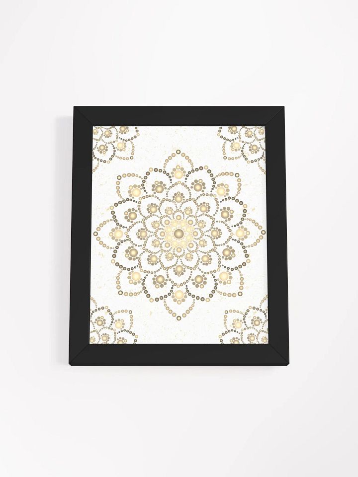 Golden-Brown Dot Mandala Framed High Quality Matte Poster product image (3)