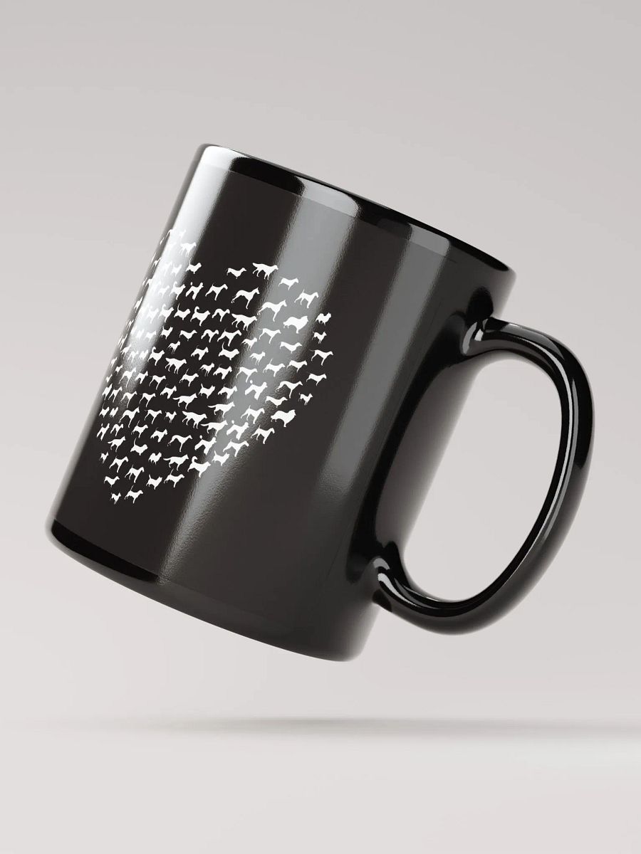 "heart made up of dogs" black glossy mug product image (3)