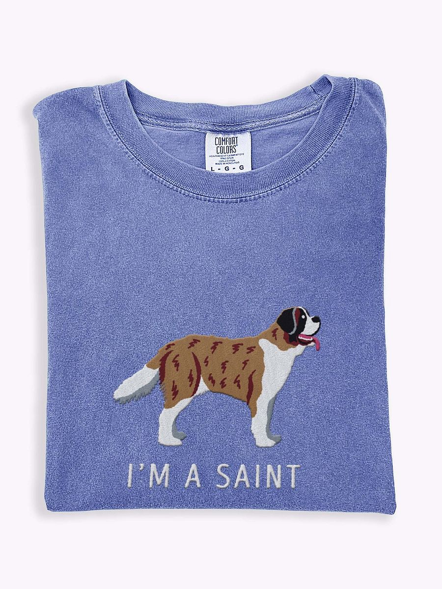 I'm a Saint T-Shirt(Embroidered) of a Saint Bernard(Brindle) product image (1)