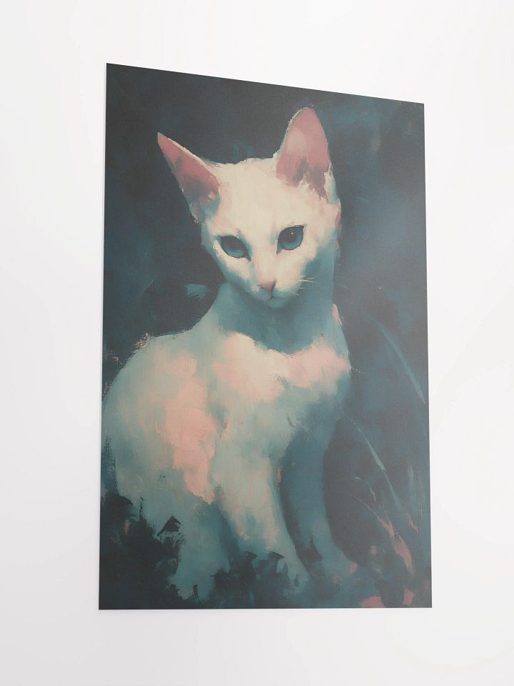 Mystic White Cat Matte Poster product image (3)