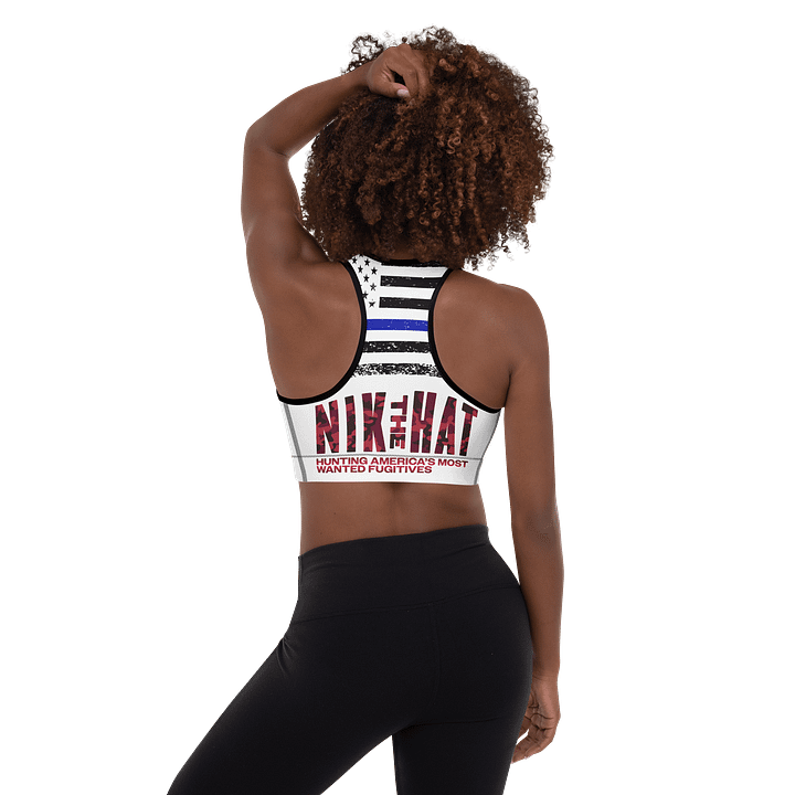 Nik The Hat | "Crime Doesn’t Binge Itself" Sports Bra – Summer ’25 Edition product image (2)