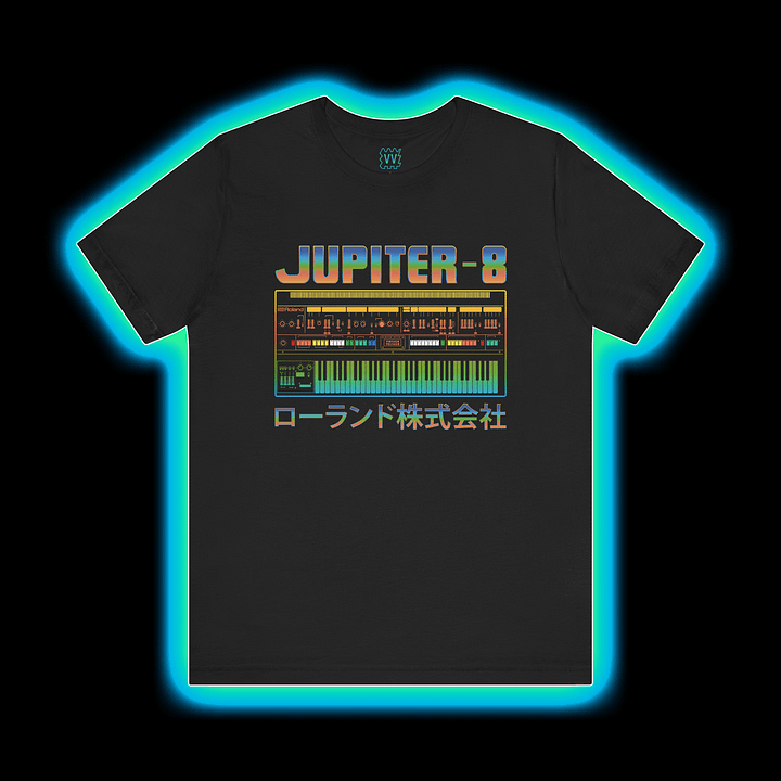 Jupiter 8 T-Shirt - Roland JP-8 Classic Synthesizer) by Vintage Voltage (COLOUR PRINT A) product image (1)
