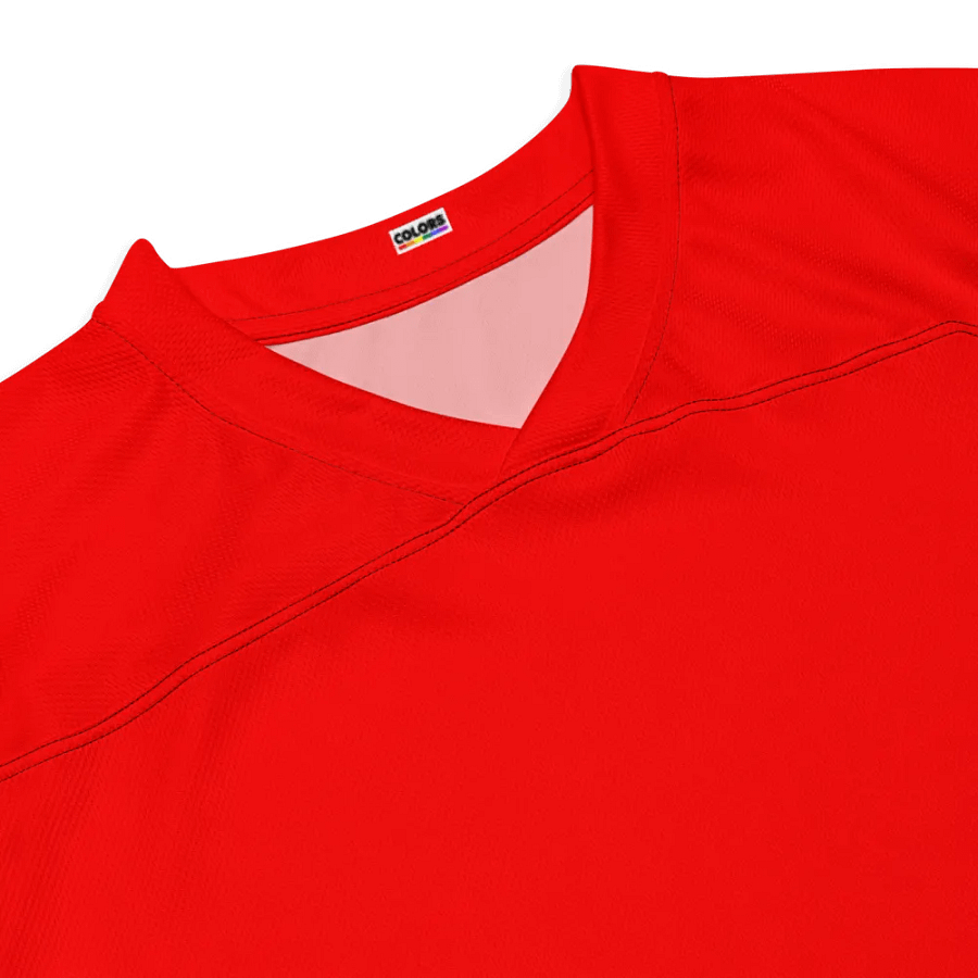 Plain Color Red Hockey Fan Jersey product image (3)