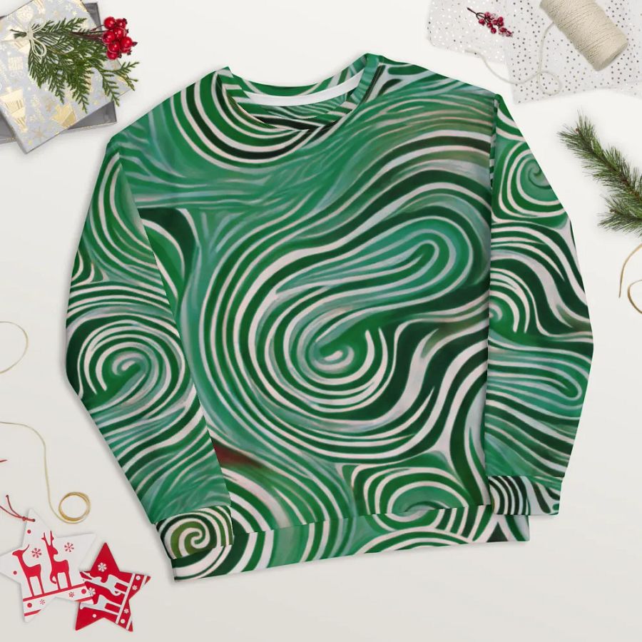 Funky Cool Green Liquid Tie-Dye Sweatshirt product image (5)