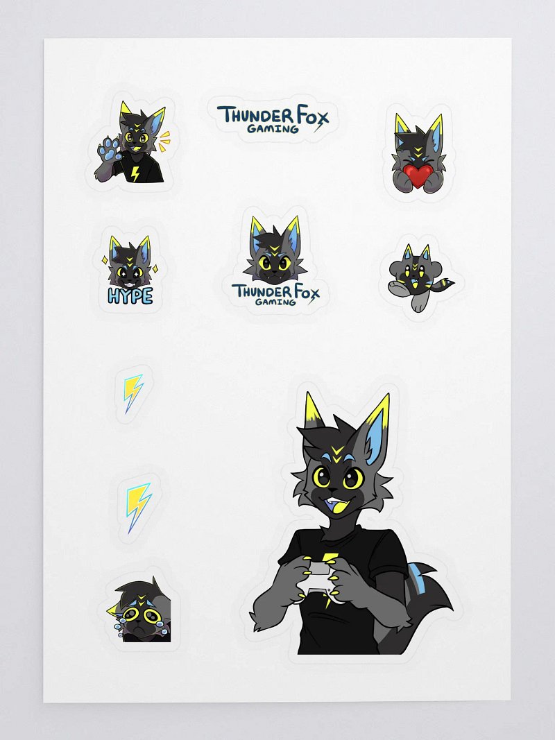 Thunder Fox Gaming Sticker Sheet