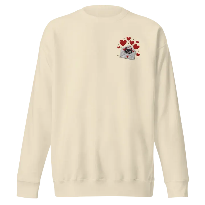 Feline Valentine Envelope -Embroidered Premium Sweatshirt product image (8)