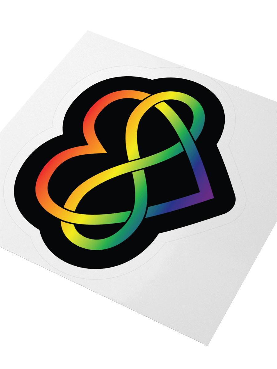 Rainbow Pride Gradient Polyamory Infinity Heart Sticker product image (7)