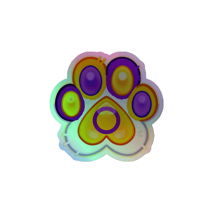 Intersex Pride Paw Print Holographic Kiss Cut Sticker product image (2)
