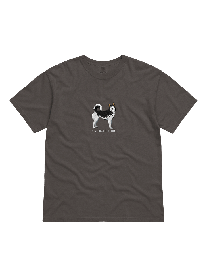 Sir Howls-A-Lot T-Shirt(Embroidered) of a Siberian Husky(Black & White) product image (4)