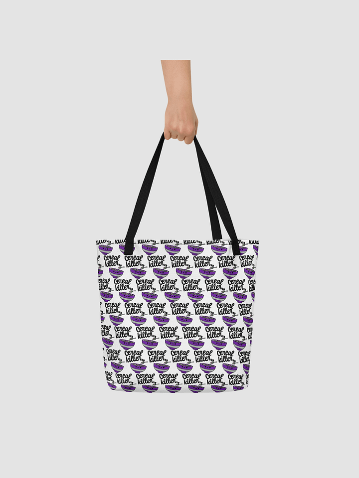 [The Cereal Bowl] All-Over Print Large Tote Bag w/ Pocket AOP AOP602 . product image (2)