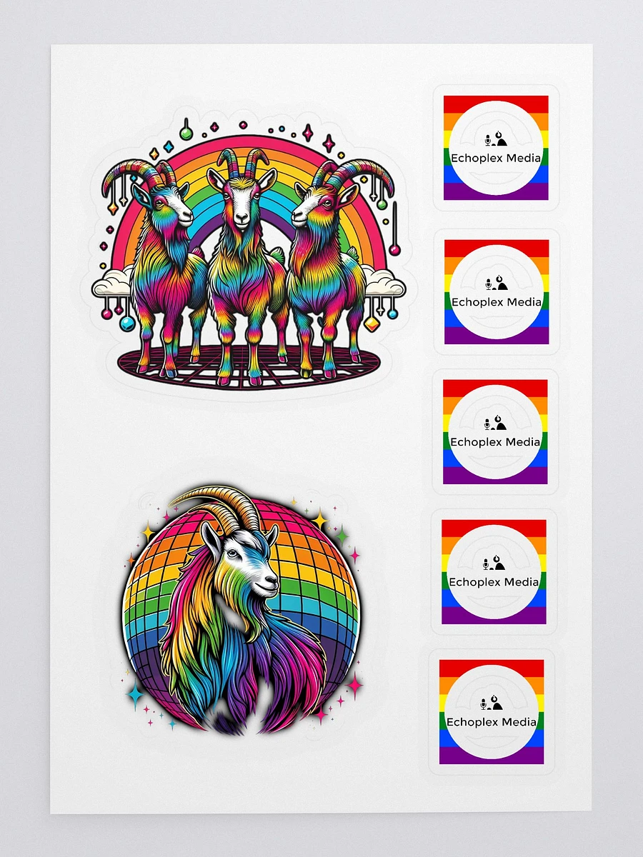 Pride 2024 Rainbow Disco Goat Sticker Sheet product image (3)