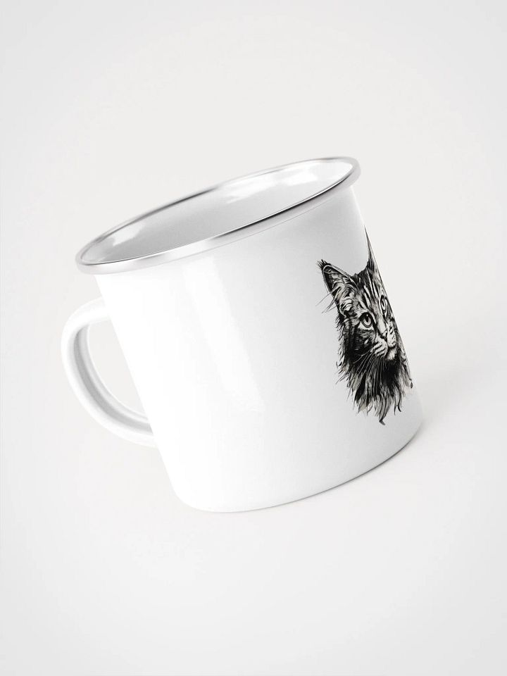 Whiskered Wanderlust Enamel Mug product image (2)